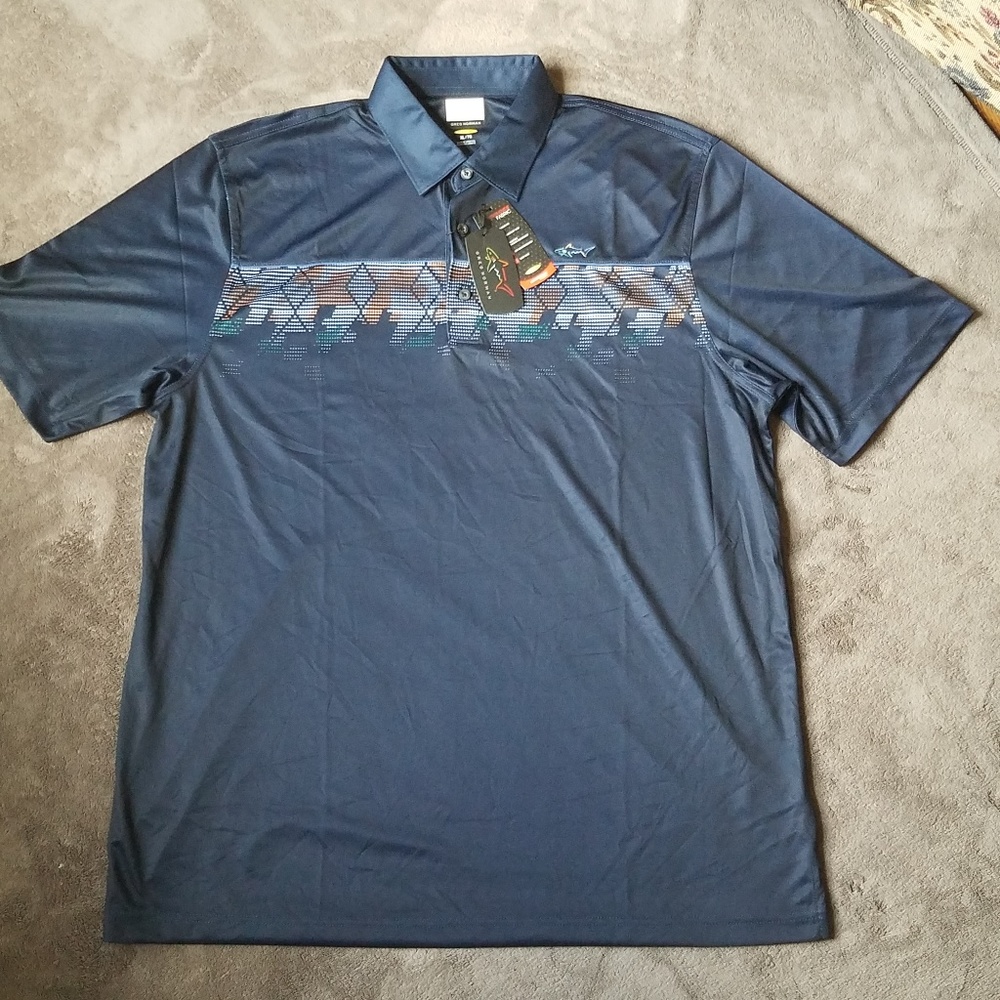Greg Norman Men's Navy Blue Play Dry Golf Polo
